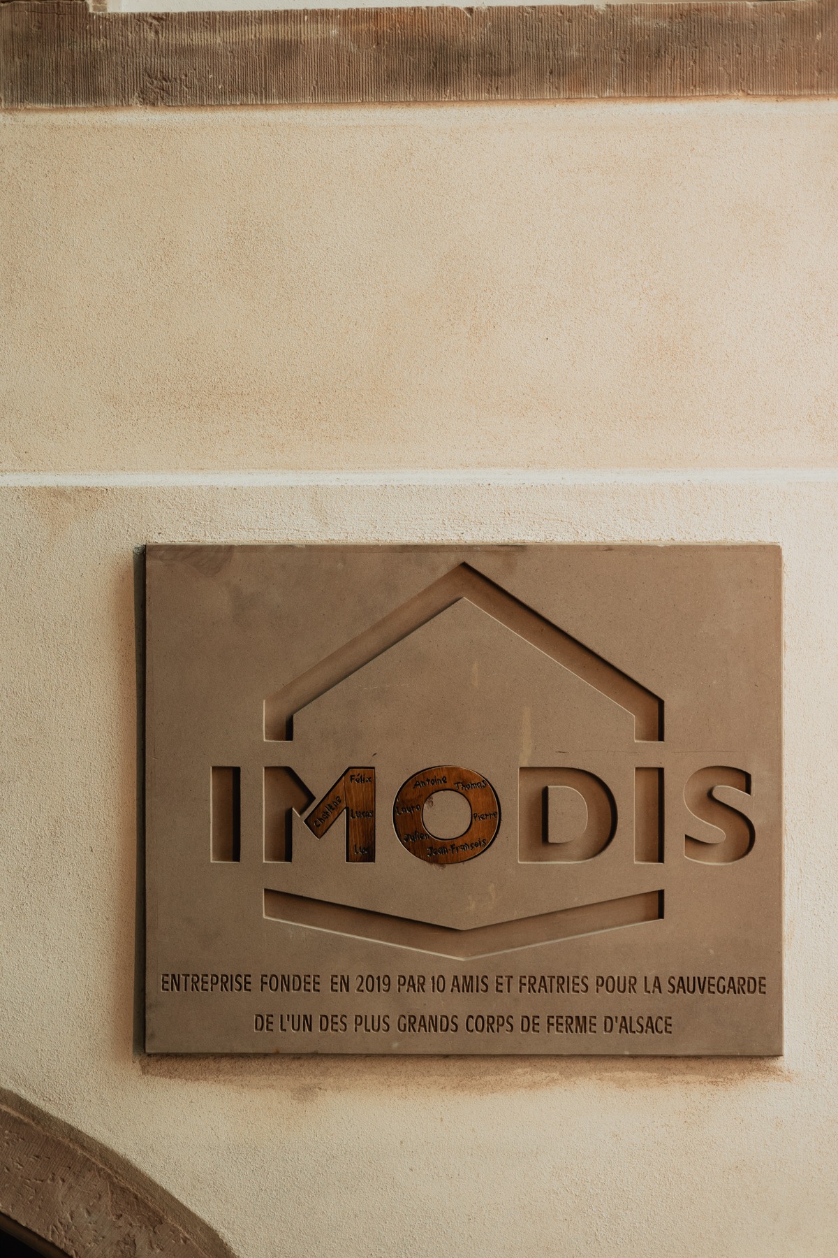 Plaque commémorative du Domaine Imodis à Saessolsheim